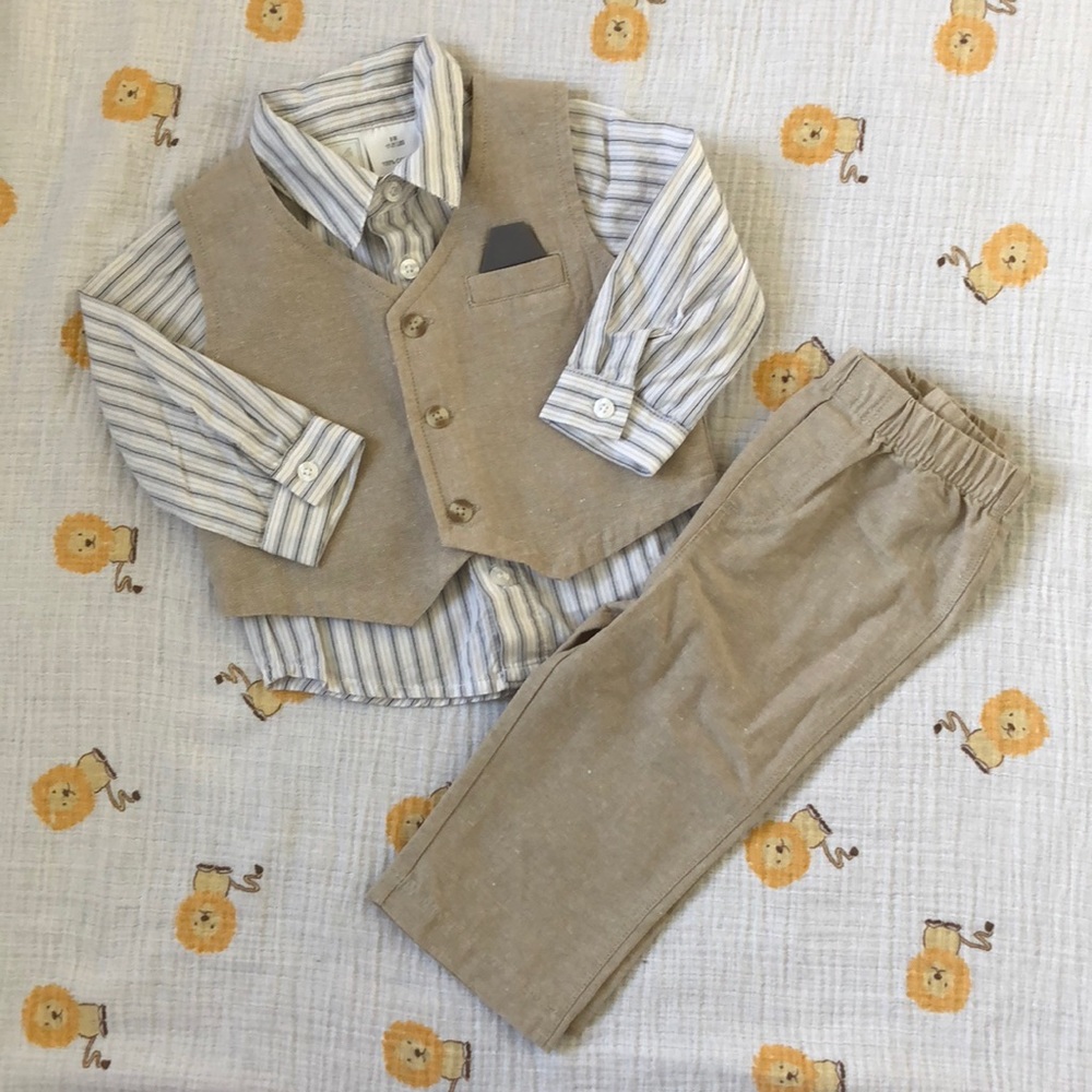 Koala Baby Boutique Baby Boys Linen Vest Set